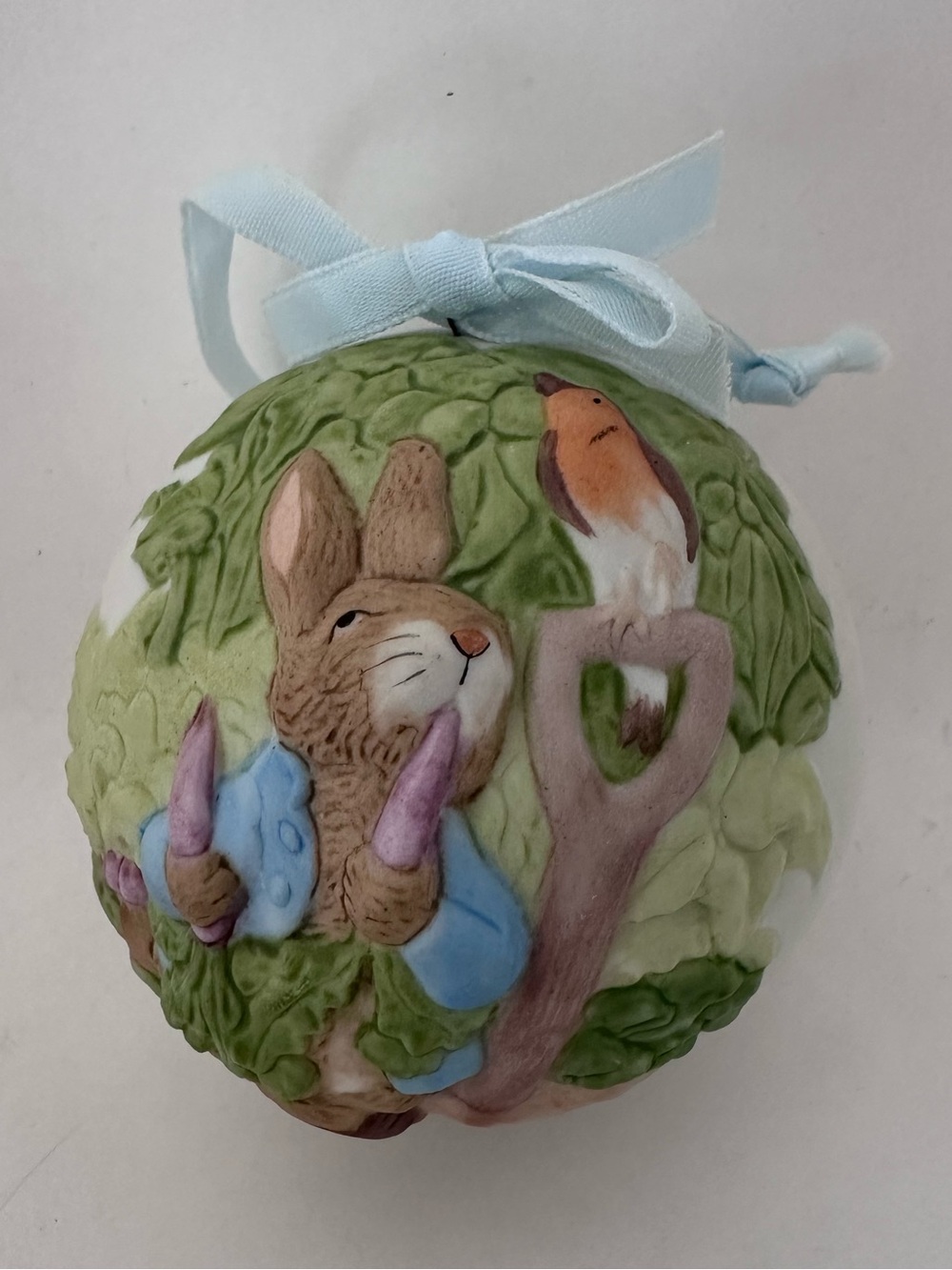 Schmid Beatrix Potter PETER RABBIT Collectible 1990 Relief Ball ORNAMENT